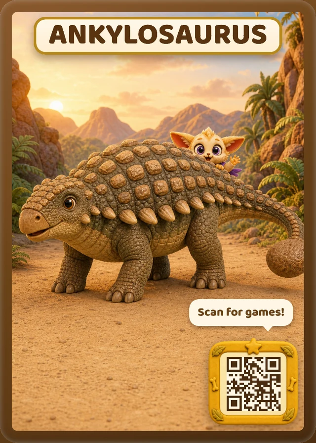 Curioso ankylosaurus illustrated card