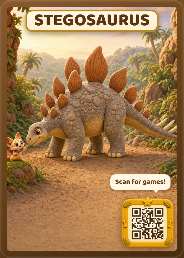 Curioso stegosaurus illustrated card