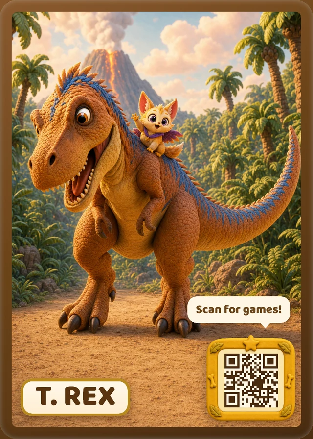 Curioso trex illustrated card